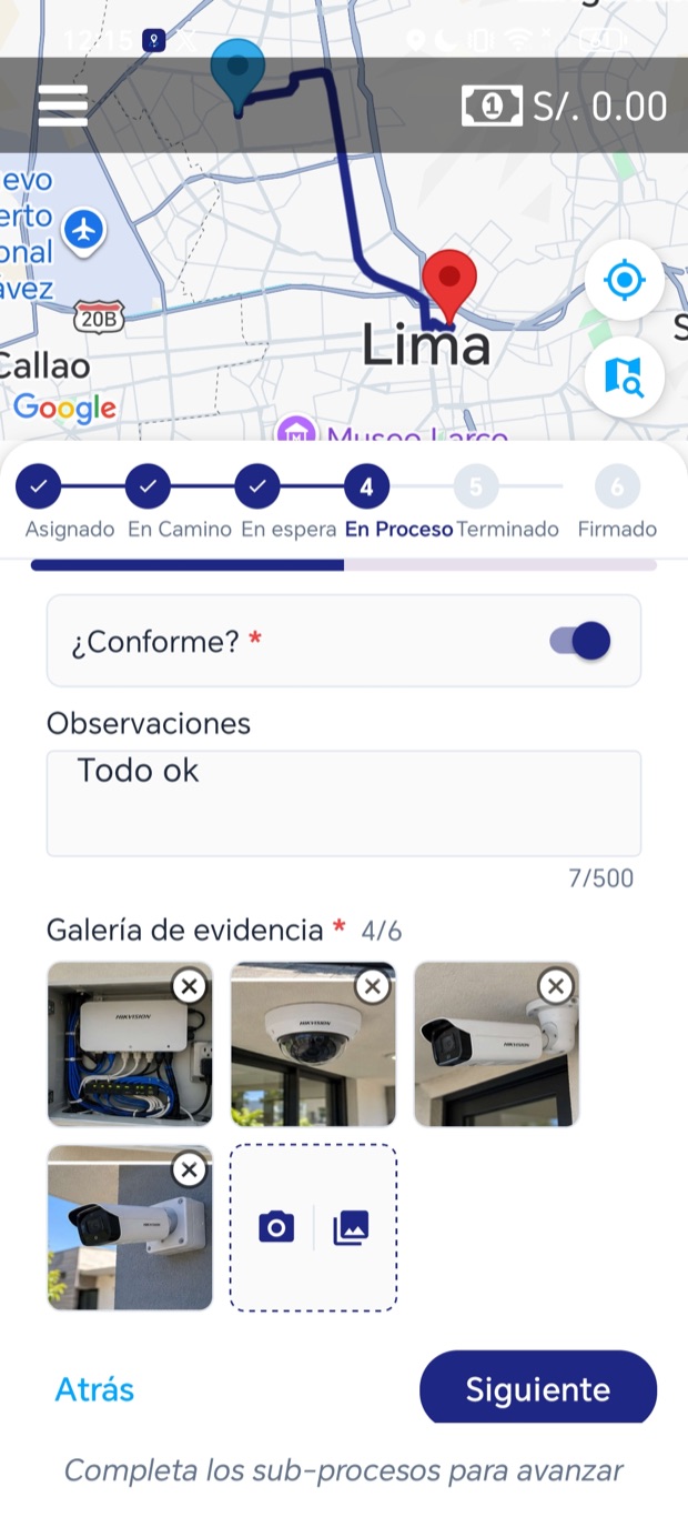 Equipos instalados y checklist de conformidad